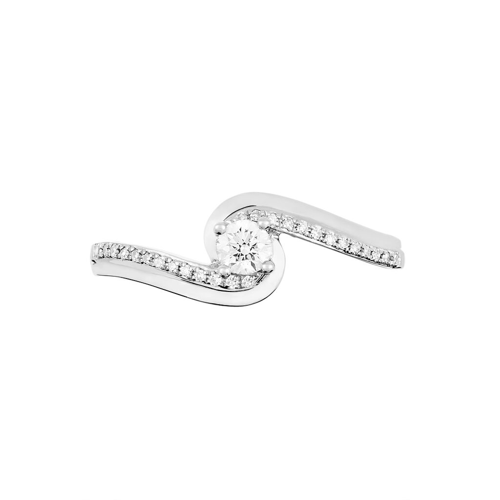 Bague Solitaire Sitan Or Blanc Diamant - Spannringe Damen | OROVIVO
