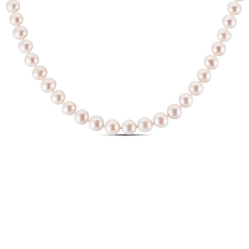 Collana Gabrielle Oro Bianco Perla D'Acqua Dolce - Spannringe Damen | OROVIVO