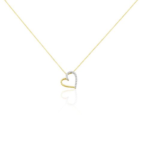Damen Collier Gold 375 Diamant 0,11ct Herz Herz Modern 0,95mm - Halsketten Damen | OROVIVO