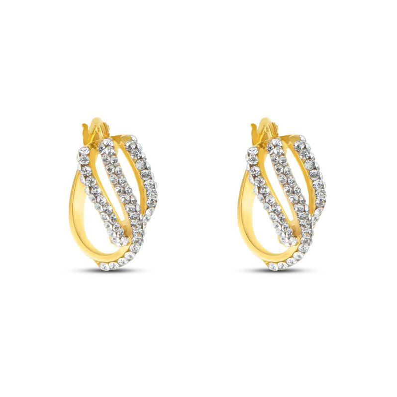 Orecchini A Cerchio Toujours Oro Giallo Cristallo - Spannringe Damen | OROVIVO