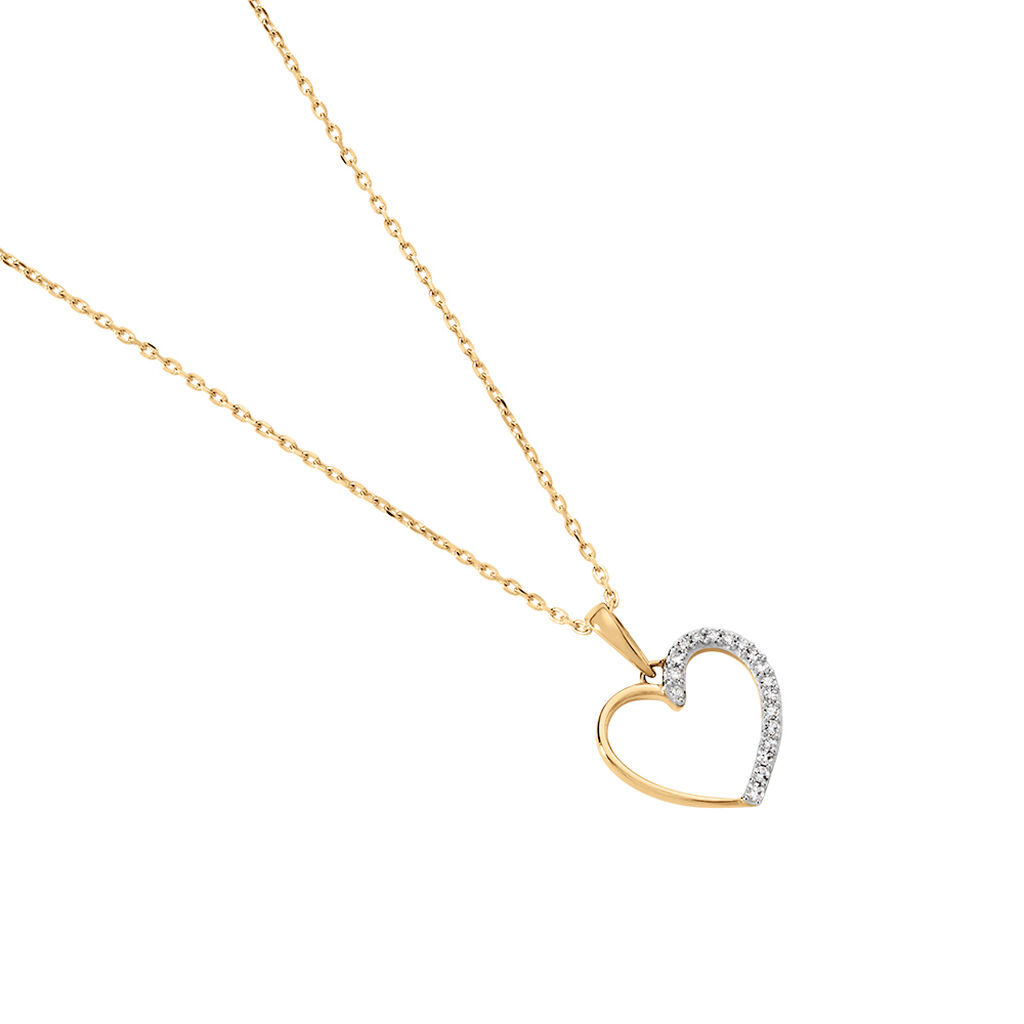THAYS Damen Collier Gold 375 (9 Karat) Diamant Wei&szlig; 0,02 ct