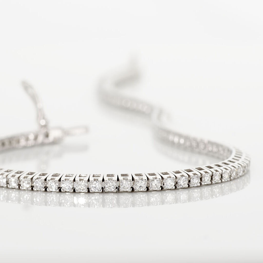 Bracelet Moscou Or Blanc Diamant - Spannringe Damen | OROVIVO