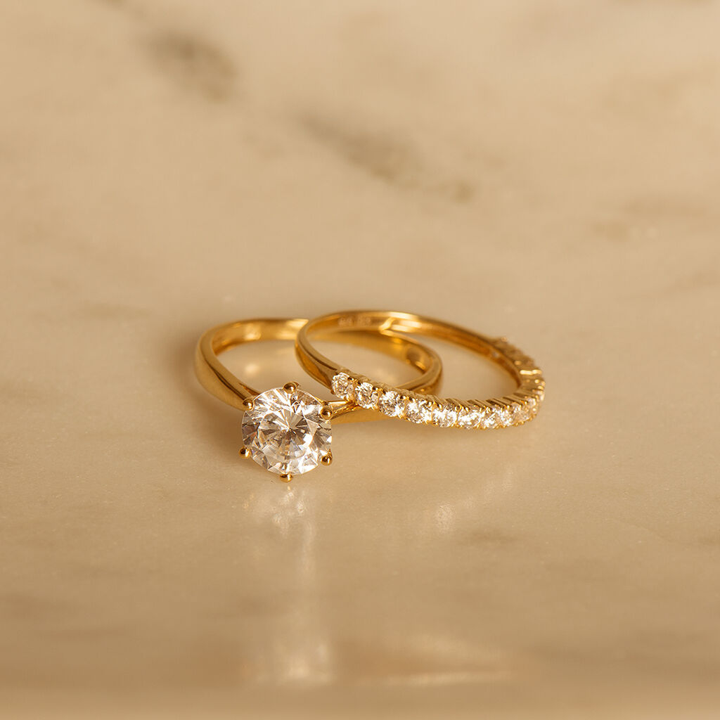 JULIETTA Damen Trauring Gold 375 (9 Karat) Zirkonia Wei&szlig;