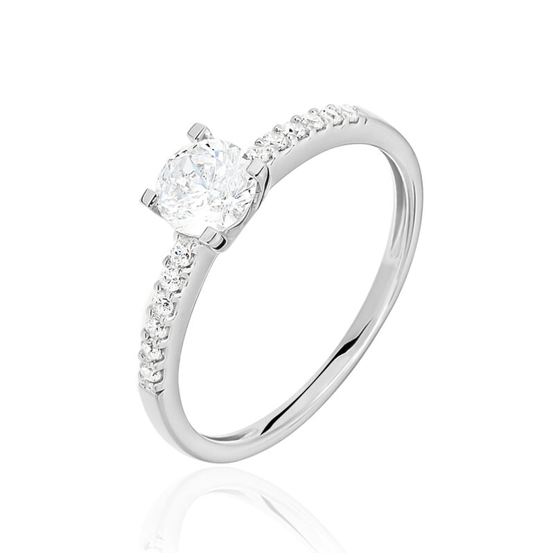 Damen Ring Wei&szlig;gold 375 (9 Karat) Zirkonia Wei&szlig; 0,940 ct - Verlobungsringe Damen | OROVIVO