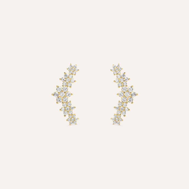Orecchini Lobo Bon Ton Oro Giallo Cubic Zirconia - Spannringe Damen | OROVIVO