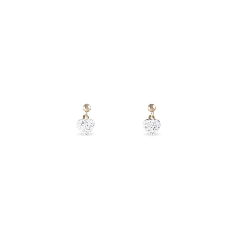Boucles D'oreilles Puces Lorenzia Or Jaune Strass - Spannringe Damen | OROVIVO