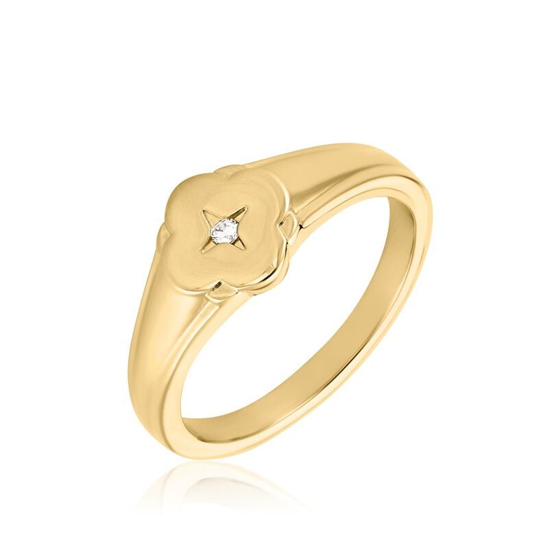Chevalière Cosma Plaqué Or Doré Oxyde De Zirconium - Spannringe Damen | OROVIVO