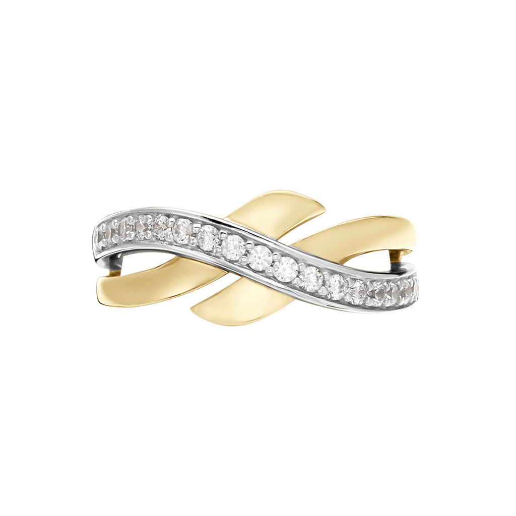 Damenring Messing 18k Vergoldet Zirkonia - Ringe mit Stein Damen | OROVIVO