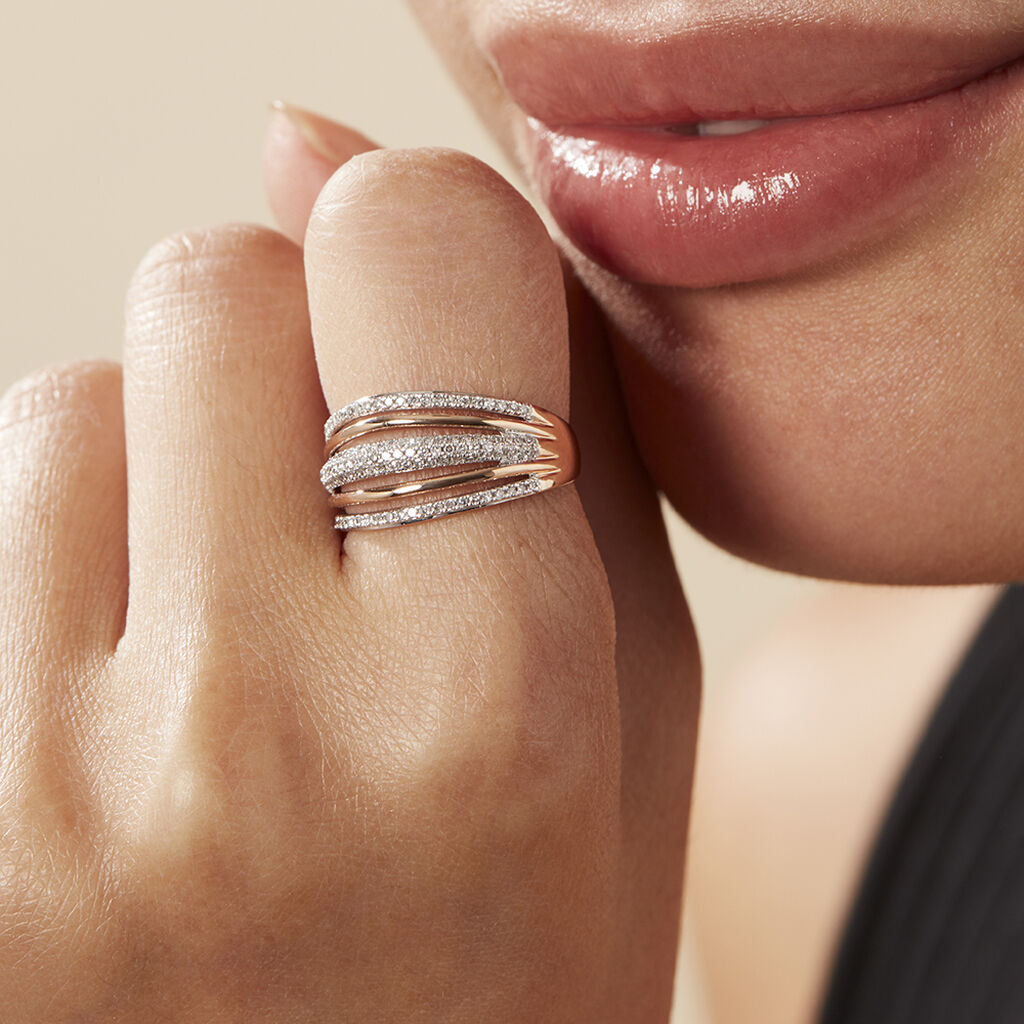 Damen Ring Rosegold 750 Diamant 0,33ct  - Ringe mit Stein Damen | OROVIVO