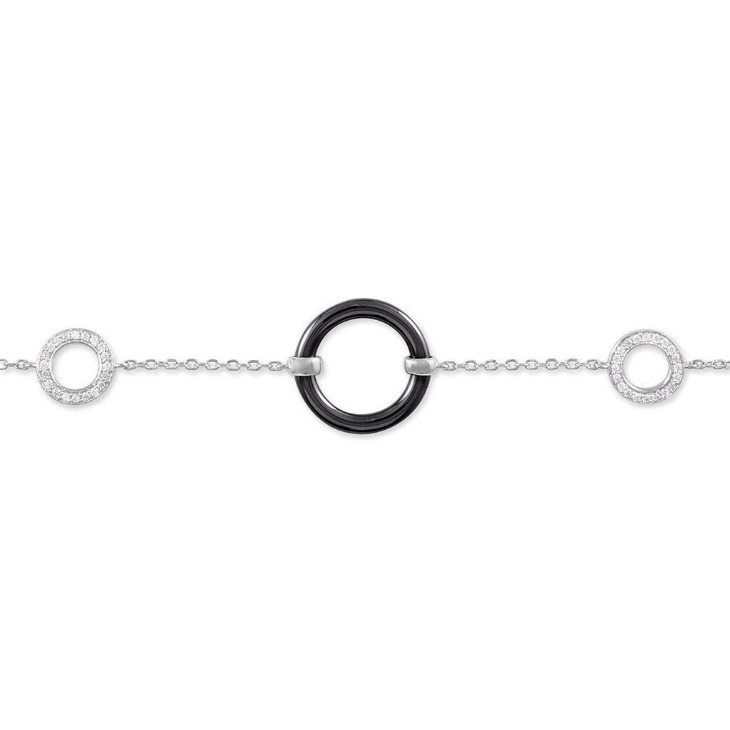 Bracelet Lylwen Argent Blanc Céramique Et Oxyde De Zirconium - Spannringe Damen | OROVIVO