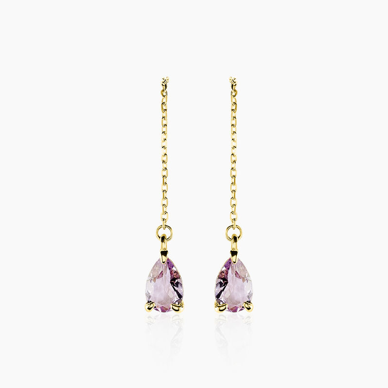 Boucles D'oreilles Pendantes Asteriane Or Jaune Améthyste - Spannringe Damen | OROVIVO