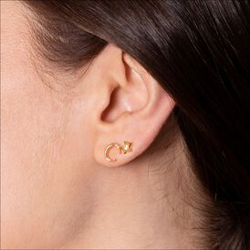 Damen Ohrstecker Gold 375 Zirkonia Mond - Ohrstecker Damen | OROVIVO