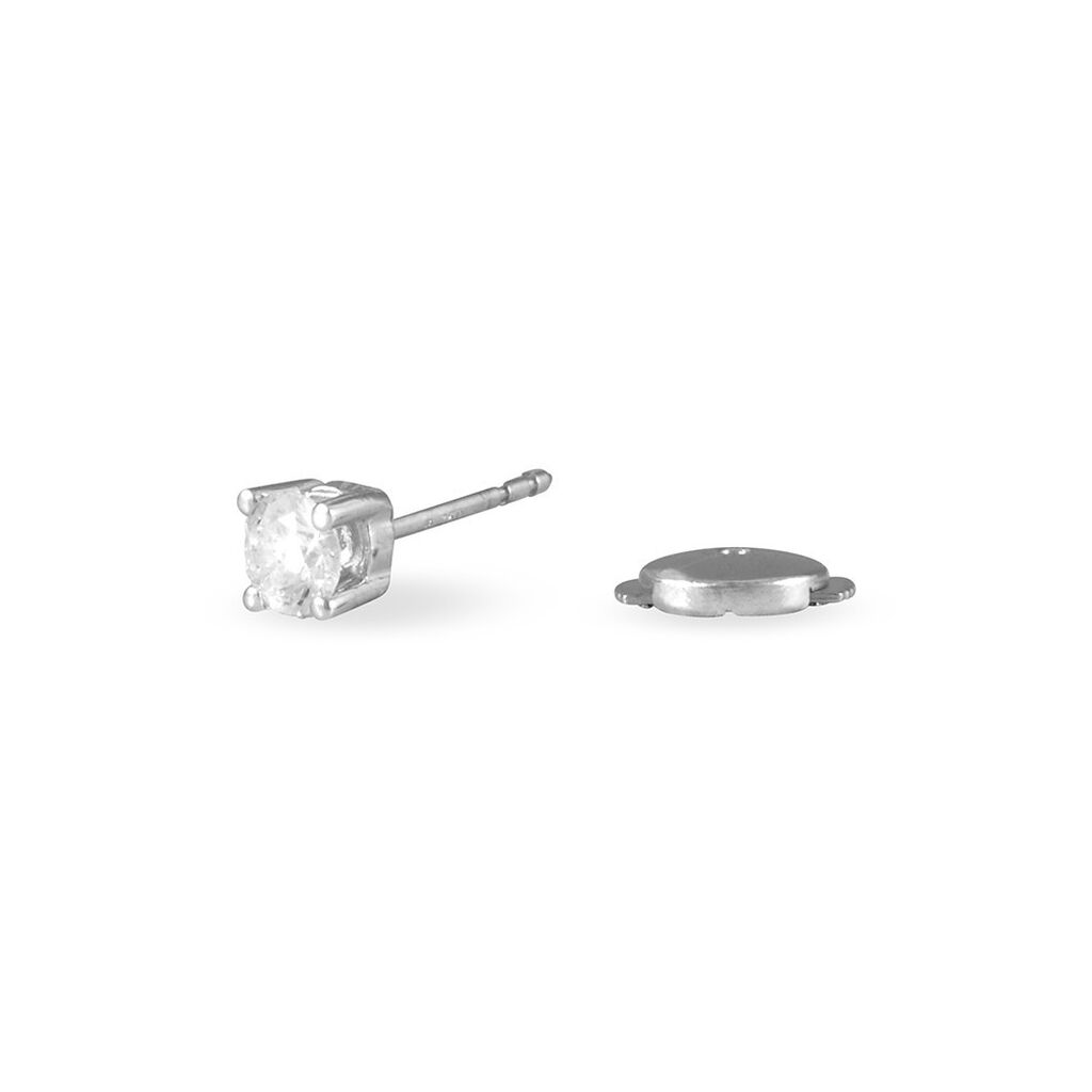 Boucles D'oreilles Puces Collection Victoria Or Blanc Diamant - Spannringe Damen | OROVIVO