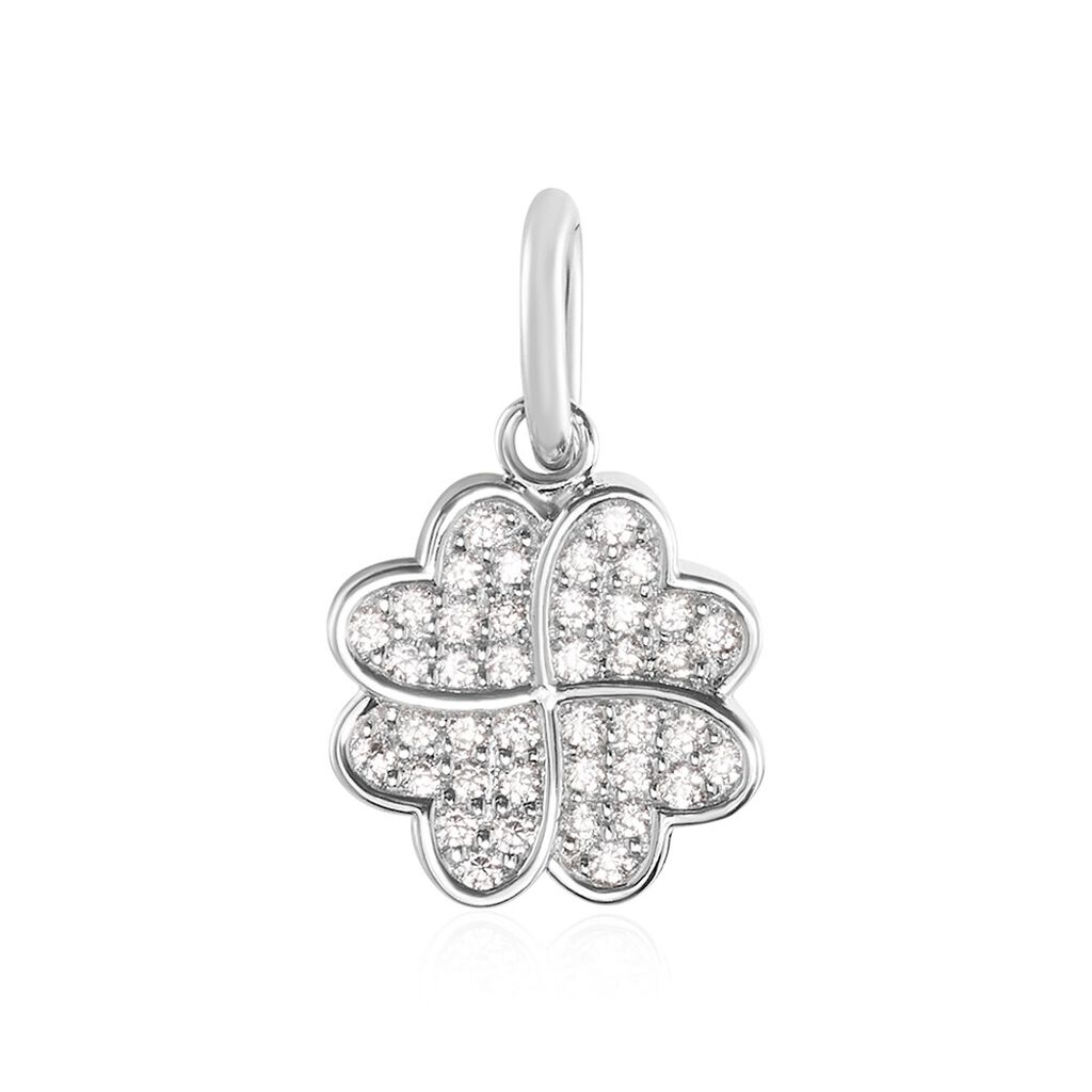 KALLIE Damen Anhänger Silber 925 Zirkonia Weiß 0,02 ct Stern, Anhänger mit Stein