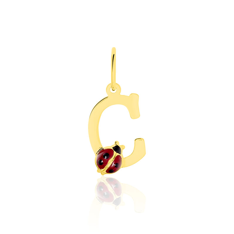 Pendentif Or Jaune Coccinelle Lettre C - Spannringe Kinder | OROVIVO