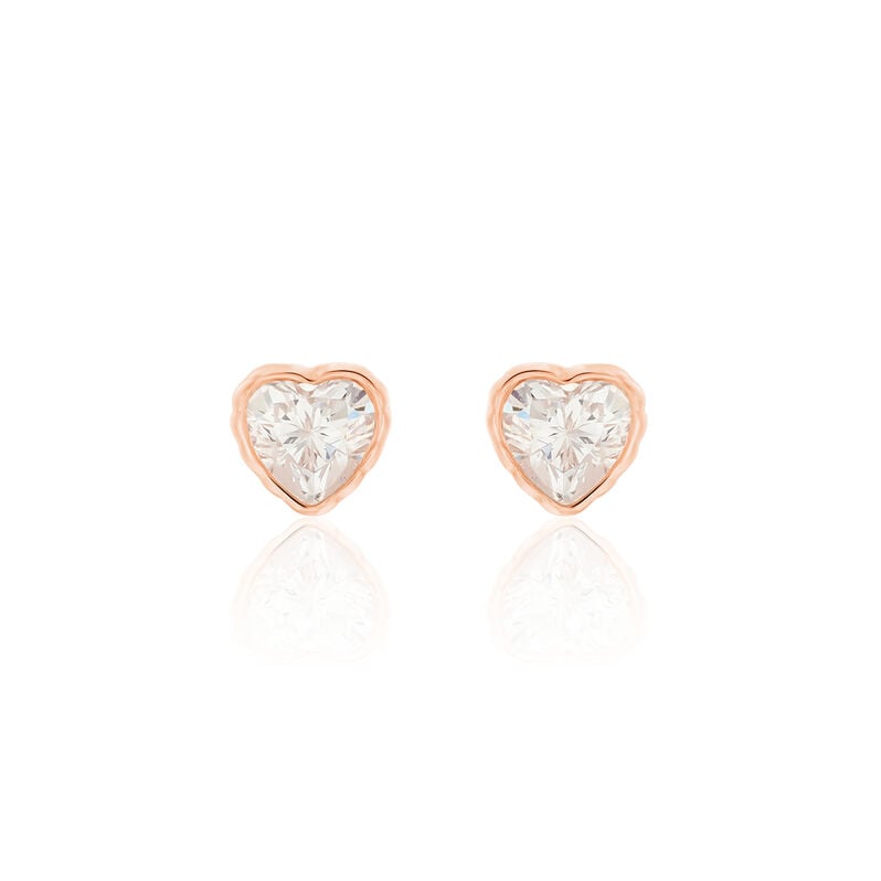 Familie Ohrstecker Rosegold 375 Zirkonia Herz Dotti  - Ohrstecker Familie | OROVIVO