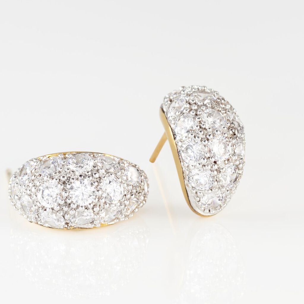 Boucles D'oreilles Puces Sohela Plaqué Or Jaune Oxyde De Zirconium - Spannringe Damen | OROVIVO