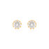 ALLYSON Damen Ohrstecker Gold Bicolor Gelb/Silber 585 (14 Karat) Diamant Weiß 0,03 ct Rosette