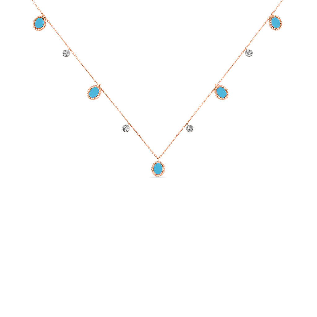 Collier Or Rose Amalle Pampilles Ovales Et Pampilles - Spannringe Damen | OROVIVO