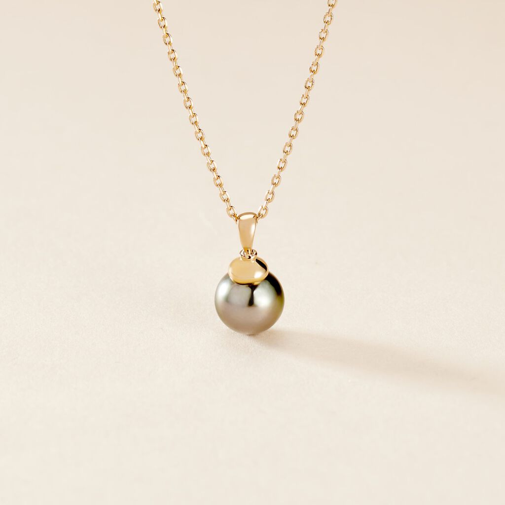 Pendentif Cerclee Or Jaune Perle De Culture De Tahiti - Spannringe Damen | OROVIVO