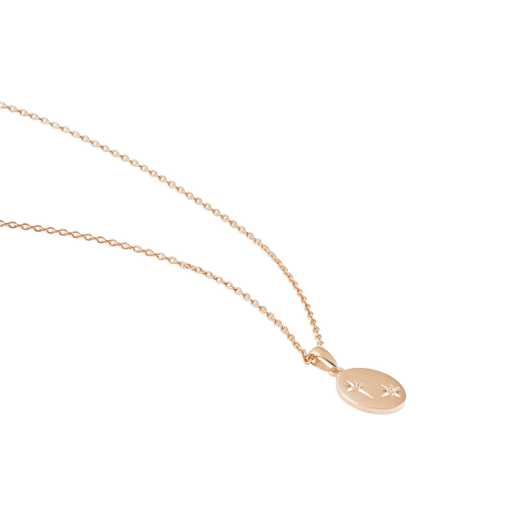 Damen Collier Silber rosevergoldet 925 Diamant 0,01ct Oval Stefanie 1,31mm - Halsketten Damen | OROVIVO