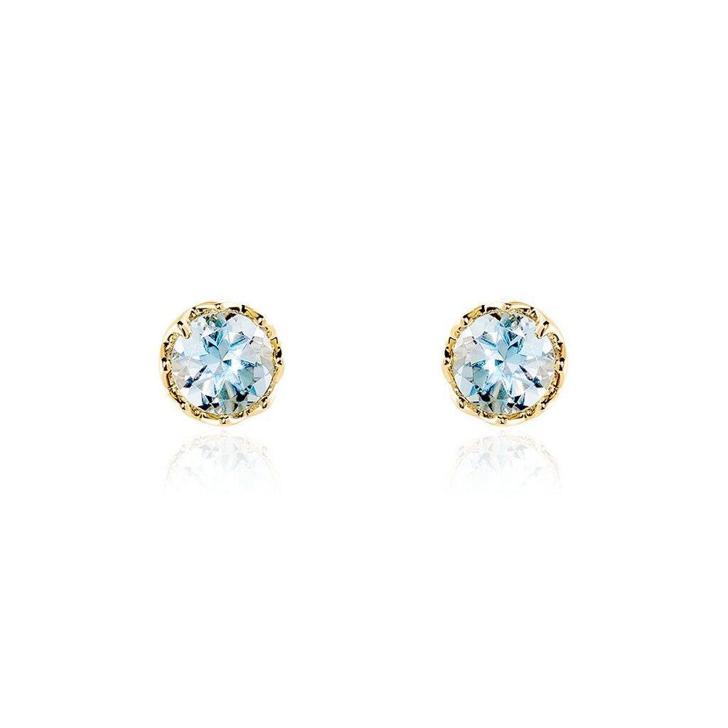 Damen Ohrstecker Gold 585 Topas Blau 0,61ct Mily  - Ohrstecker Damen | OROVIVO