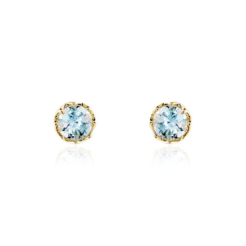 Damen Ohrstecker Gold 585 Topas Blau 0,61ct Mily  - Ohrstecker Damen | OROVIVO