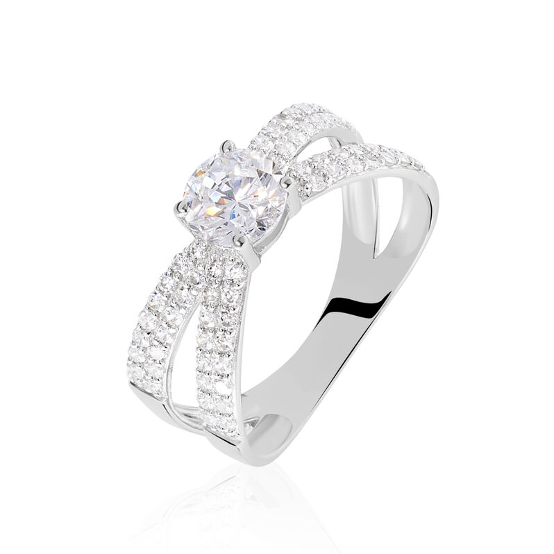 Bague Solitaire Arnalia Or Blanc Oxyde De Zirconium - Spannringe Damen | OROVIVO