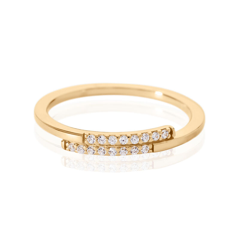 SENNA Damen Ring Gold 375 (9 Karat) Zirkonia Wei&szlig; 0,03 ct - Ringe mit Stein Damen | OROVIVO