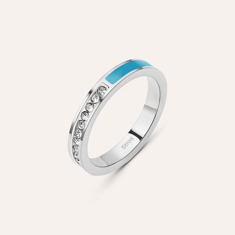 Anello Semi-eternity Lady Sweet Acciaio Cristallo - Spannringe Damen | OROVIVO