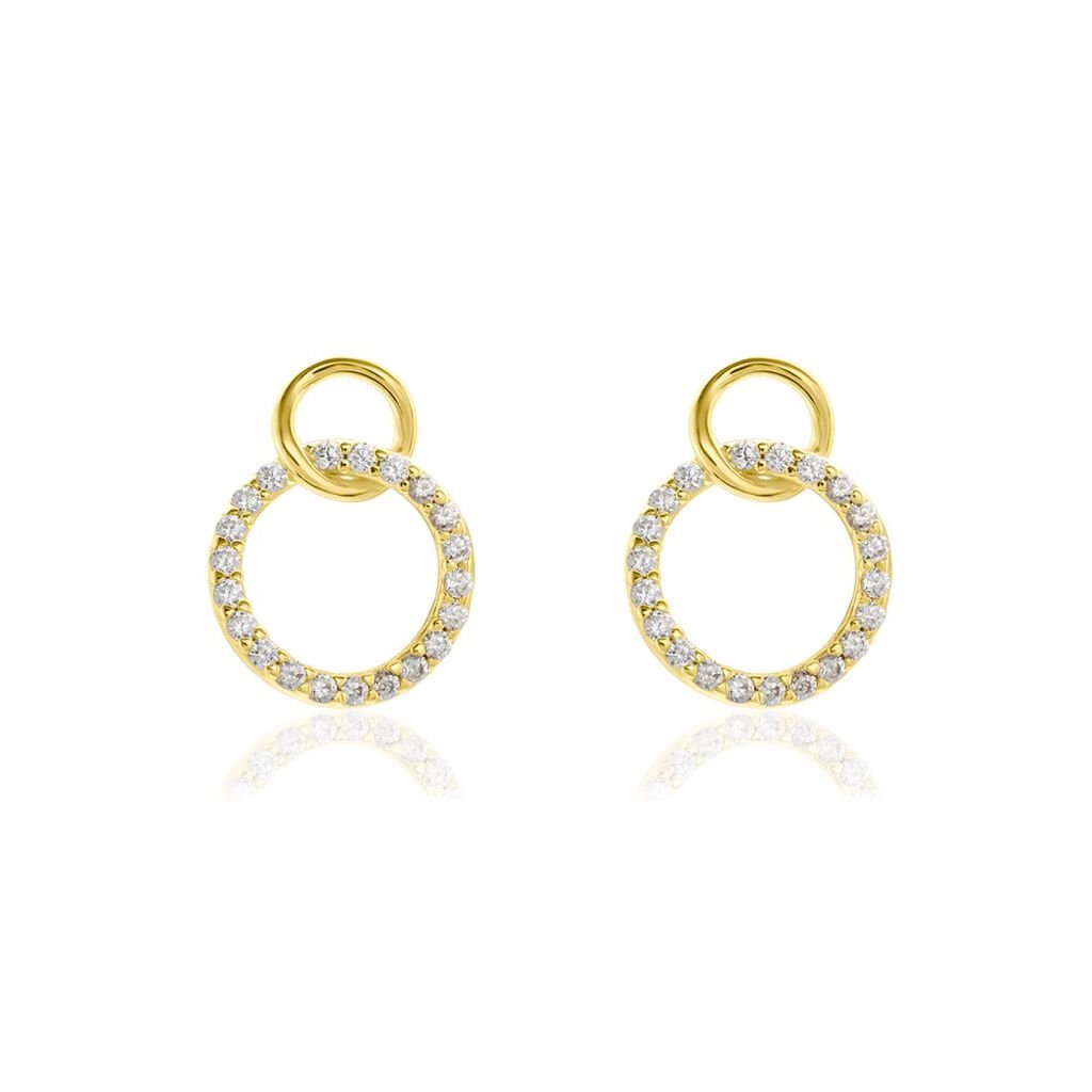 Damen Ohrstecker Gold 375 Zirkonia Kreis Savanna, Ohrstecker mit Stein