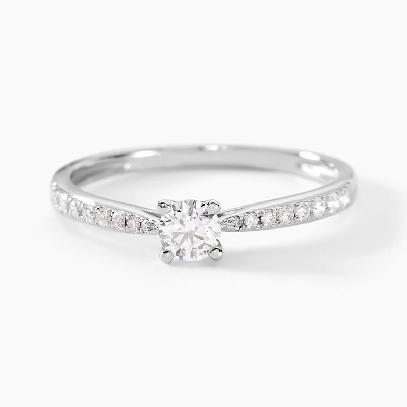 Solitaire Or Weiss Laetitia Diamant - Spannringe Damen | OROVIVO