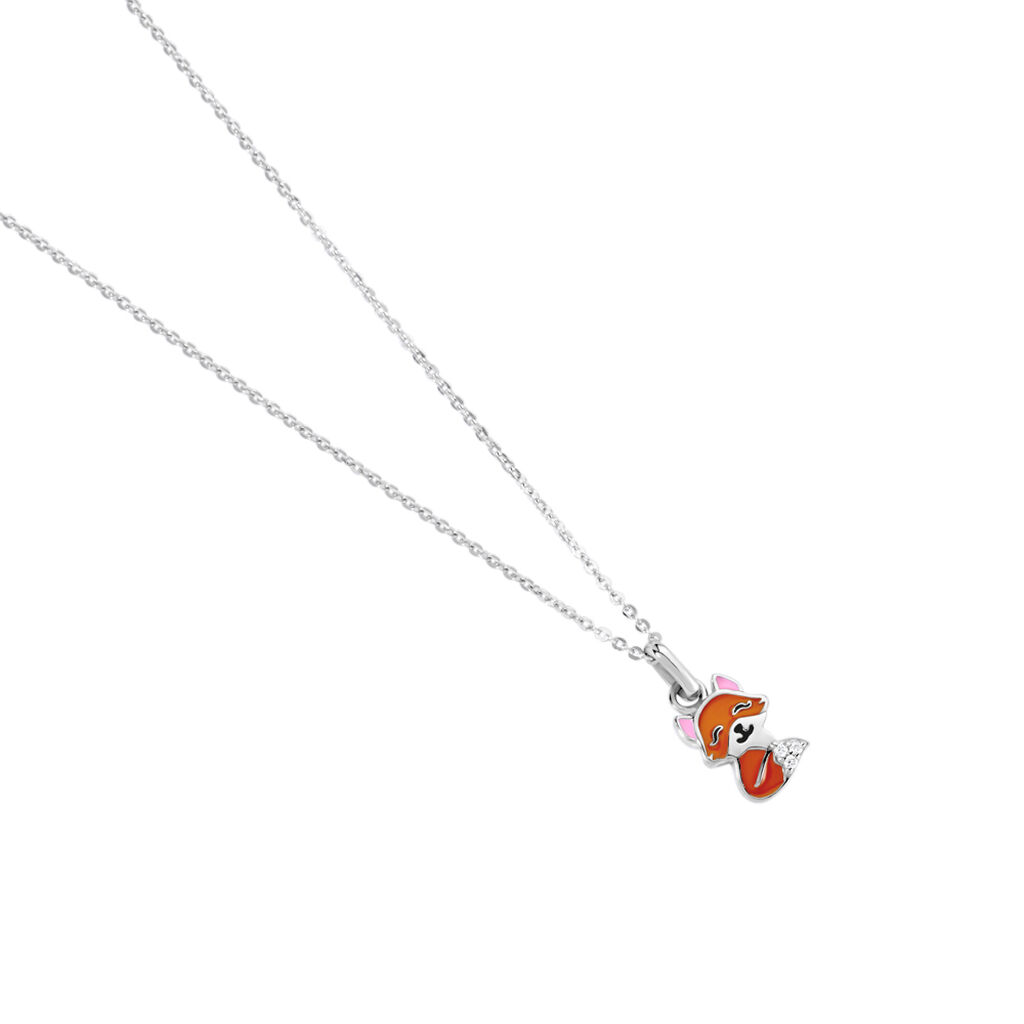FOXY Kinder Collier Silber 925 Zirkonia Wei&szlig; Fuchs