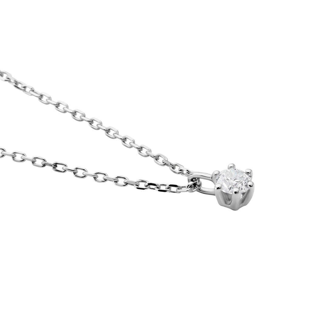 Monopoli Damen Collier Wei&szlig;gold 750 (18 Karat) Diamant Wei&szlig; 0,16 ct