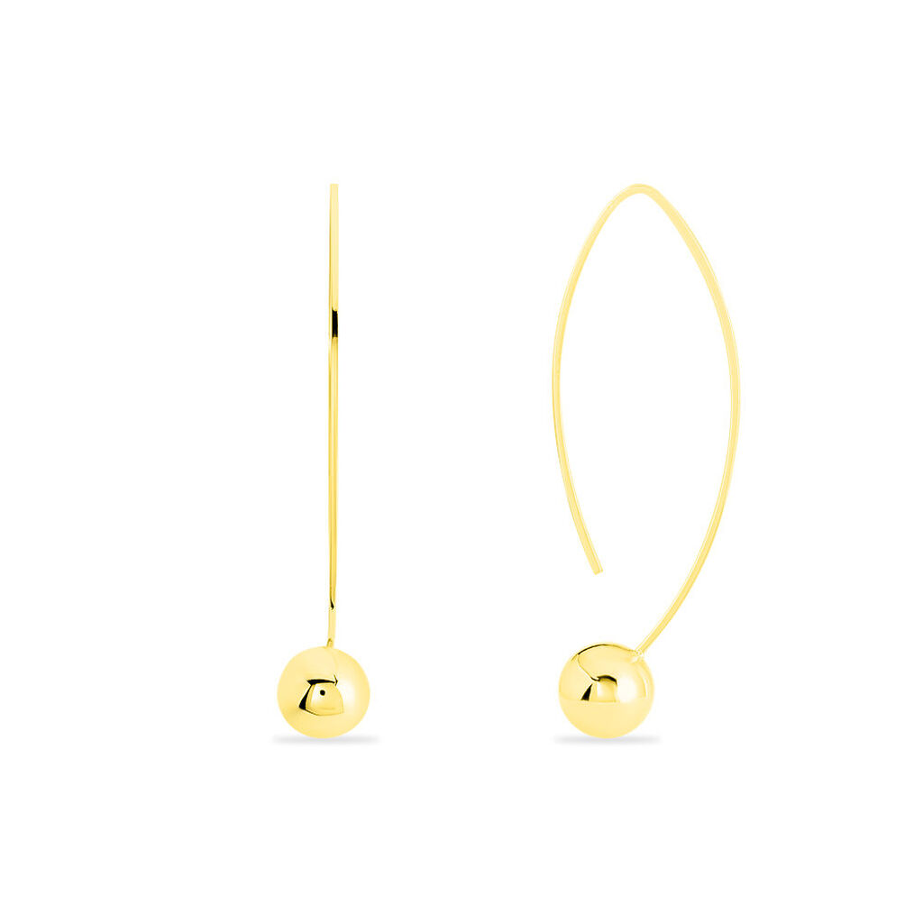 Damen Ohrhänger Lang Gold 375 Kugel - Creolen Damen | OROVIVO