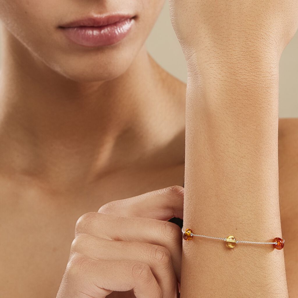 Bracelet Argent Et Ambre - Spannringe Damen | OROVIVO