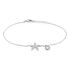 ZVEZDALINA Damen Armband Silber 925 Perlmutt Perlmutt Seestern B 1,1 mm