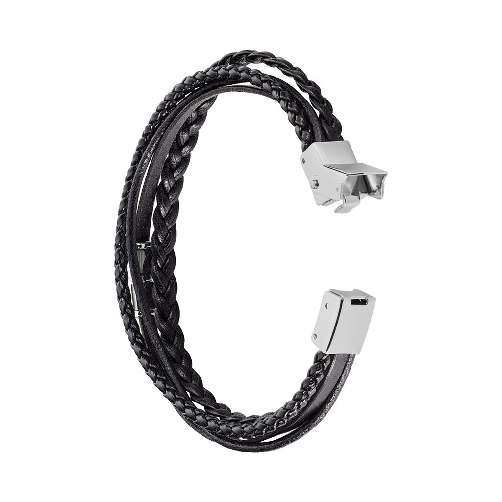 ROMAIN 1 Herren Armband Leder Schwarz