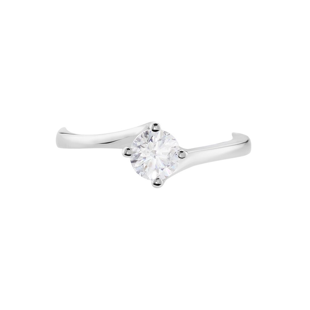 Damen Ring Weißgold 750 synthetischer Diamant 0,52ct Symphonie  - Verlobungsringe Damen | OROVIVO