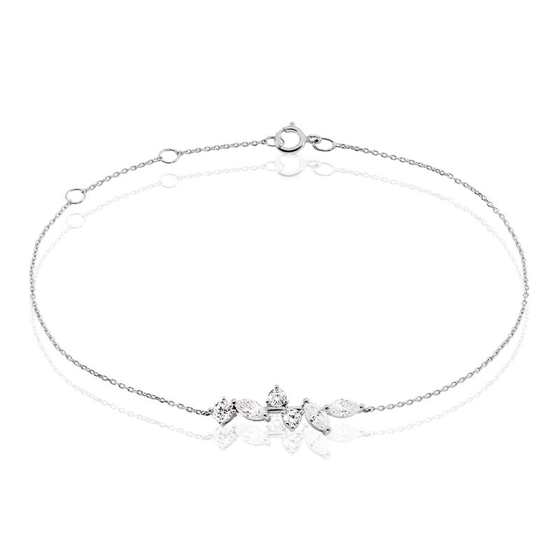 Bracelet Elslin Or Blanc Oxyde De Zirconium - Spannringe Damen | OROVIVO