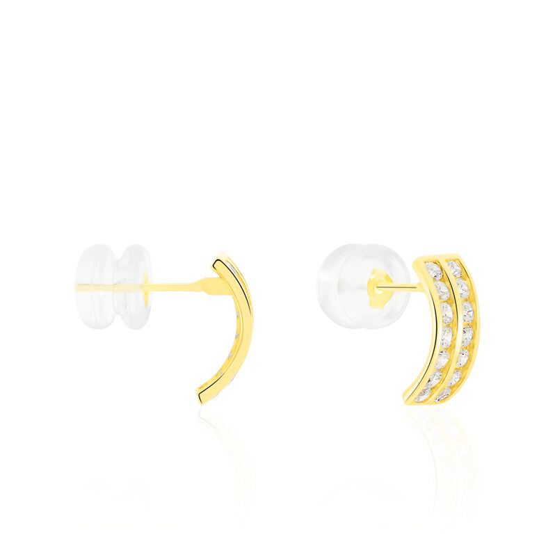 Damen Steckcreolen Gold 375 Zirkonia Jacoba - Creolen Damen | OROVIVO