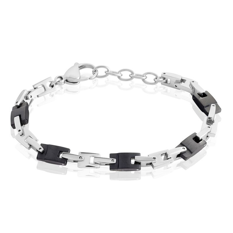Bracelet Jourdan Homme Black Beal Acier Argente - Spannringe Herren | OROVIVO