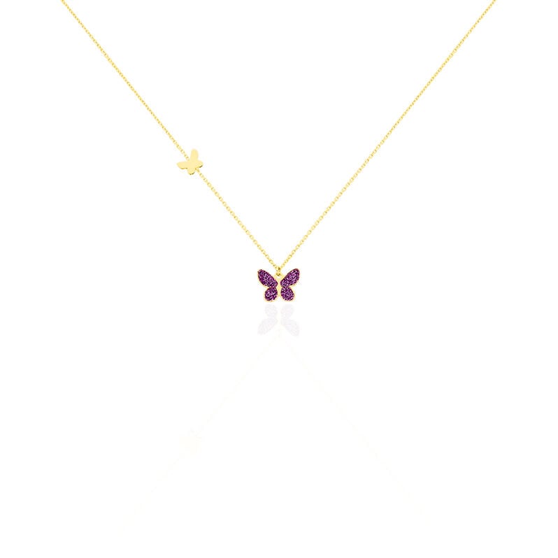 Collier Or Jaune Thea Papillon Glitter - Spannringe Kinder | OROVIVO