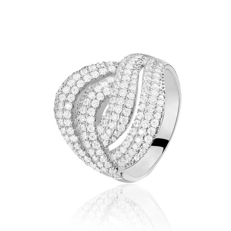 Bague Mekia Argent Blanc Oxyde De Zirconium - Spannringe Damen | OROVIVO