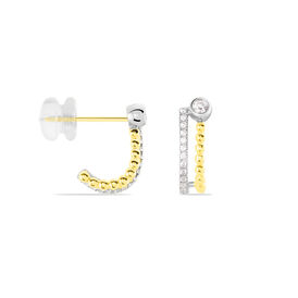 Damen Steckcreolen Gold 375 Bicolor Zirkonia  - Creolen Damen | OROVIVO