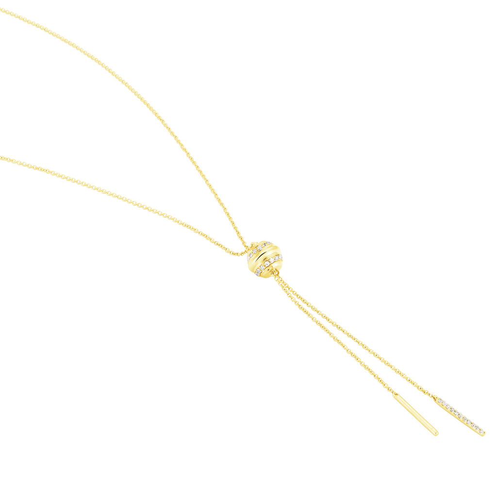 Damen Collier Gold 375 (9 Karat) Diamant Wei&szlig; 0,04 ct Barren