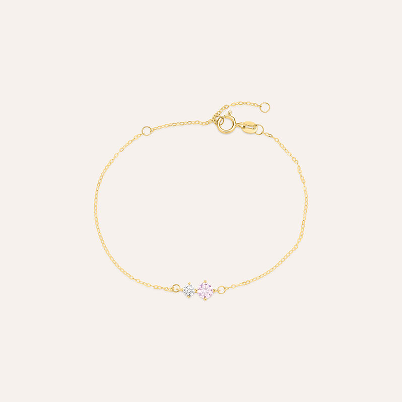 Bracciale Doppio Punto Luce Claire Oro Giallo Cubic Zirconia - Spannringe Damen | OROVIVO