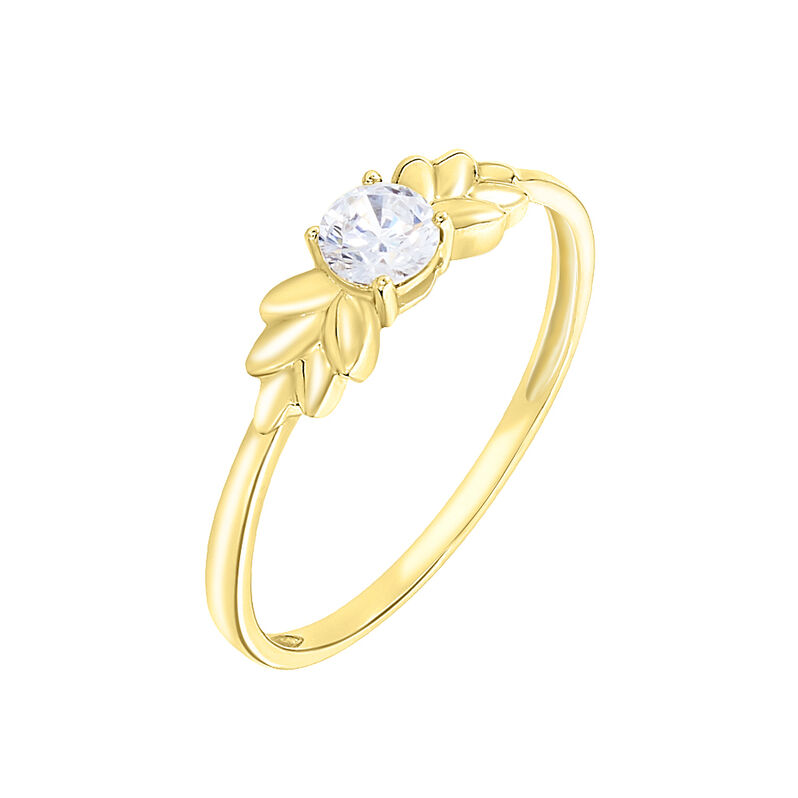 Bague Solitaire Alexine Or Jaune Oxyde De Zirconium - Spannringe Damen | OROVIVO
