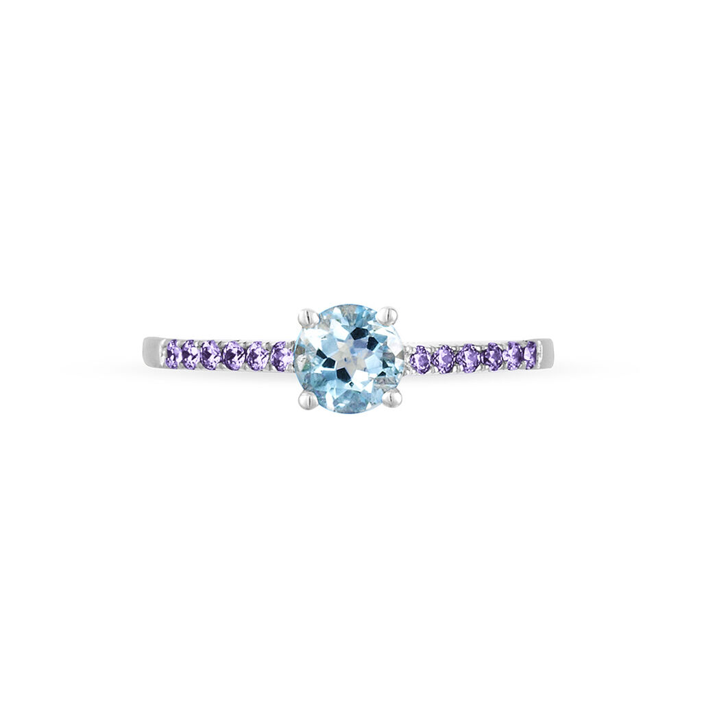Bague Manon Or Blanc Topaze Et Amethyste - Spannringe Damen | OROVIVO