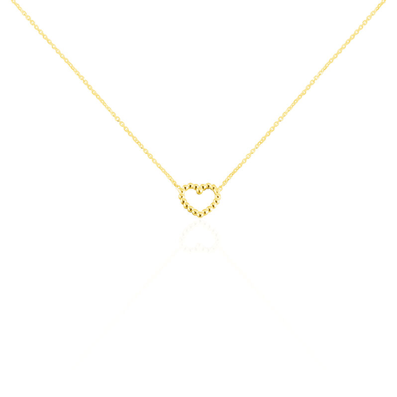 Collier Or Jaune Amadi Coeur Effet Perle - Spannringe Damen | OROVIVO